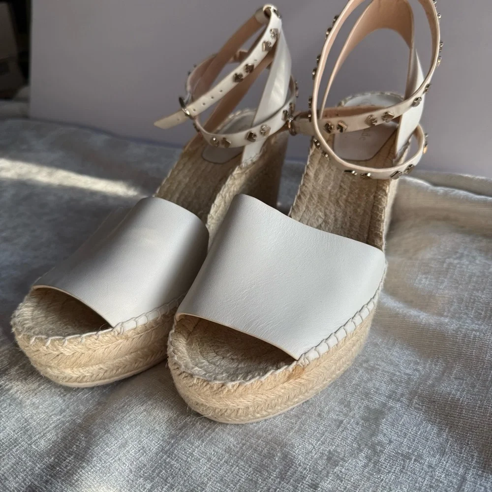 Kate Spade Cream Espadrille Shoes with Suede Finish (9.5)